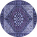 Round Persian Blue Traditional Rug, tr3551blu