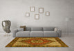 Machine Washable Persian Yellow Traditional Rug in a Living Room, wshtr3551yw