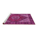 Sideview of Machine Washable Persian Pink Traditional Rug, wshtr3551pnk