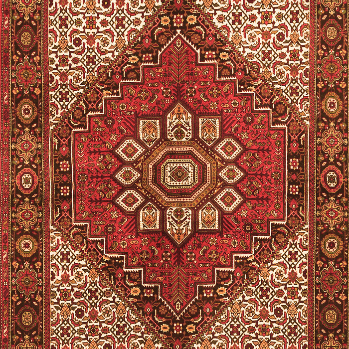 Serging Thickness of Machine Washable Persian Orange Traditional Area Rugs, wshtr3551org