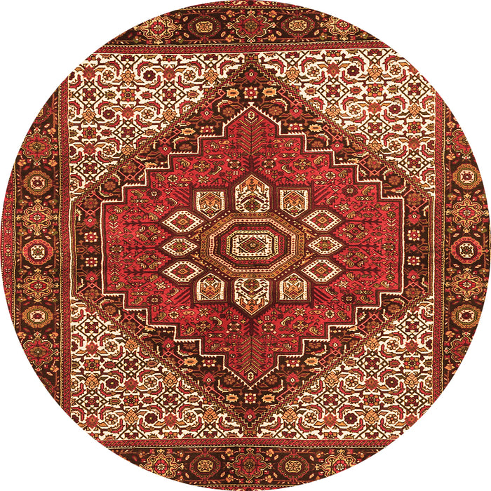Square Persian Orange Traditional Rug, tr3551org