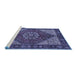 Sideview of Machine Washable Persian Blue Traditional Rug, wshtr3551blu