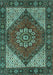 Machine Washable Persian Turquoise Traditional Area Rugs, wshtr3551turq