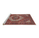 Sideview of Machine Washable Traditional Tomato Red Rug, wshtr3552