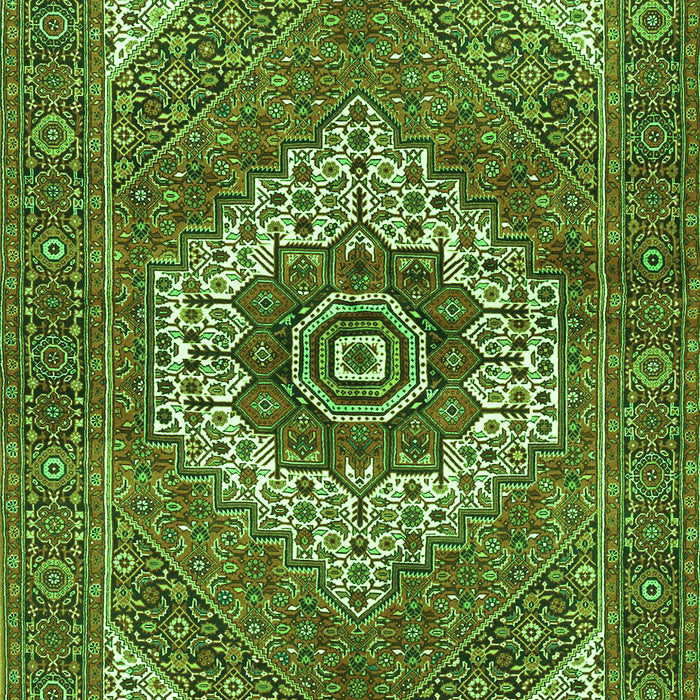 Serging Thickness of Machine Washable Persian Green Traditional Area Rugs, wshtr3552grn
