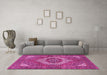 Machine Washable Persian Pink Traditional Rug in a Living Room, wshtr3552pnk