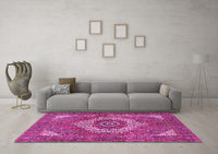 Machine Washable Persian Pink Traditional Rug, wshtr3552pnk