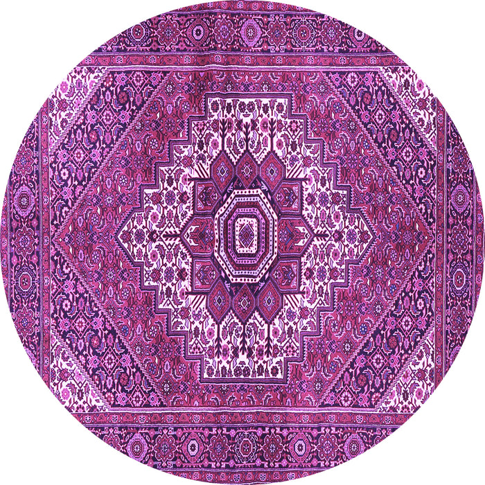 Round Machine Washable Persian Purple Traditional Area Rugs, wshtr3552pur