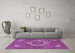 Machine Washable Persian Purple Traditional Area Rugs in a Living Room, wshtr3552pur