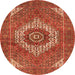 Machine Washable Persian Orange Traditional Area Rugs, wshtr3552org