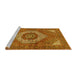 Sideview of Machine Washable Persian Yellow Traditional Rug, wshtr3552yw