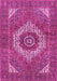 Machine Washable Persian Pink Traditional Rug, wshtr3552pnk