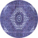 Round Persian Blue Traditional Rug, tr3552blu