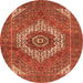 Square Persian Orange Traditional Rug, tr3552org