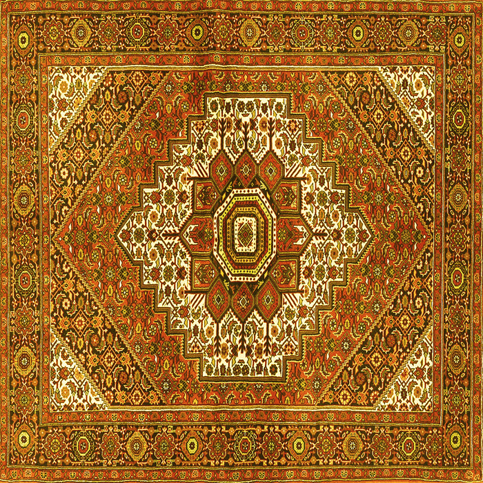 Square Persian Yellow Traditional Rug, tr3552yw