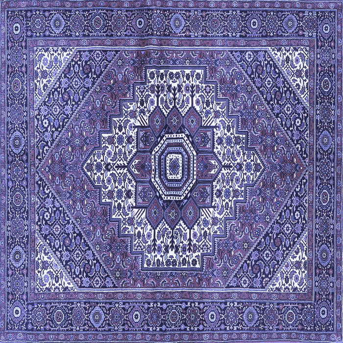 Square Machine Washable Persian Blue Traditional Rug, wshtr3552blu