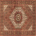 Square Machine Washable Persian Brown Traditional Rug, wshtr3552brn