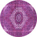 Round Persian Purple Traditional Rug, tr3552pur