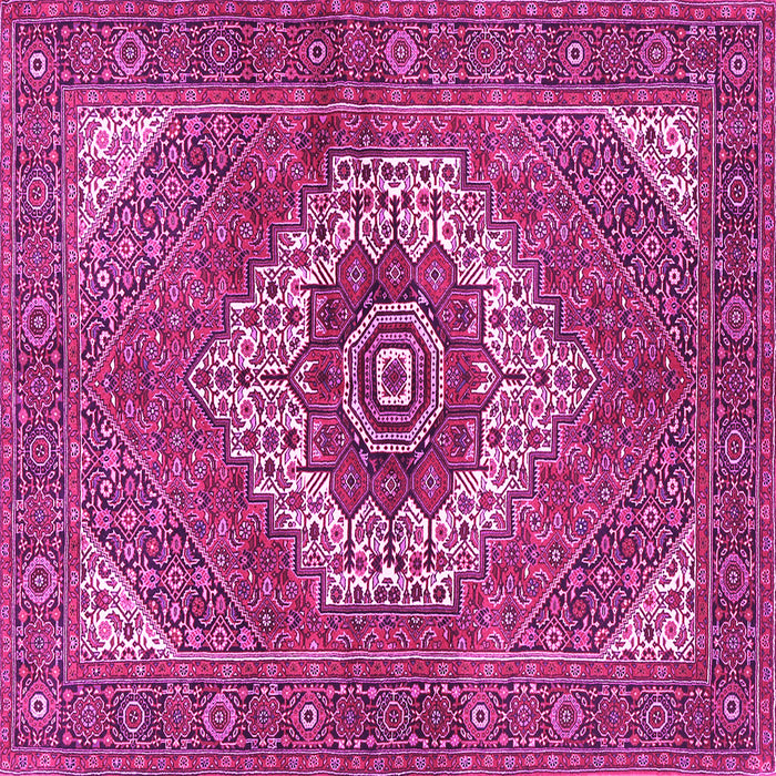 Square Machine Washable Persian Pink Traditional Rug, wshtr3552pnk