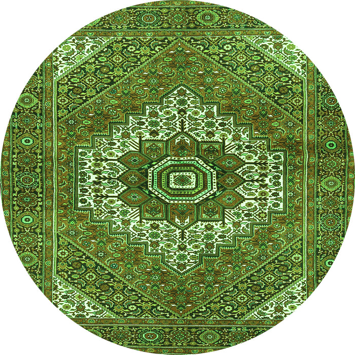 Machine Washable Persian Green Traditional Area Rugs, wshtr3552grn
