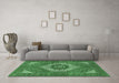 Machine Washable Persian Emerald Green Traditional Area Rugs in a Living Room,, wshtr3552emgrn