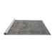 Sideview of Machine Washable Traditional Dark Gray Rug, wshtr3553