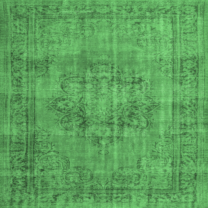 Square Persian Emerald Green Traditional Rug, tr3553emgrn