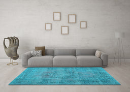 Machine Washable Persian Light Blue Traditional Rug in a Living Room, wshtr3553lblu
