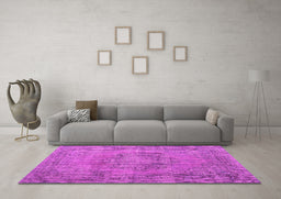 Machine Washable Persian Pink Traditional Rug in a Living Room, wshtr3553pnk