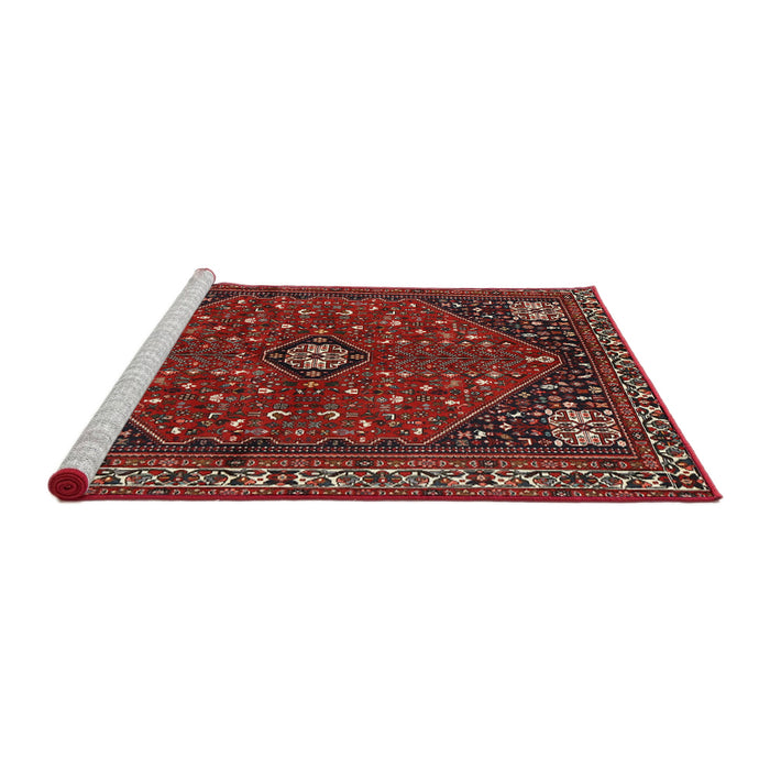 Sideview of Machine Washable Traditional Tomato Red Rug, wshtr3554