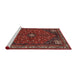 Sideview of Machine Washable Traditional Tomato Red Rug, wshtr3554