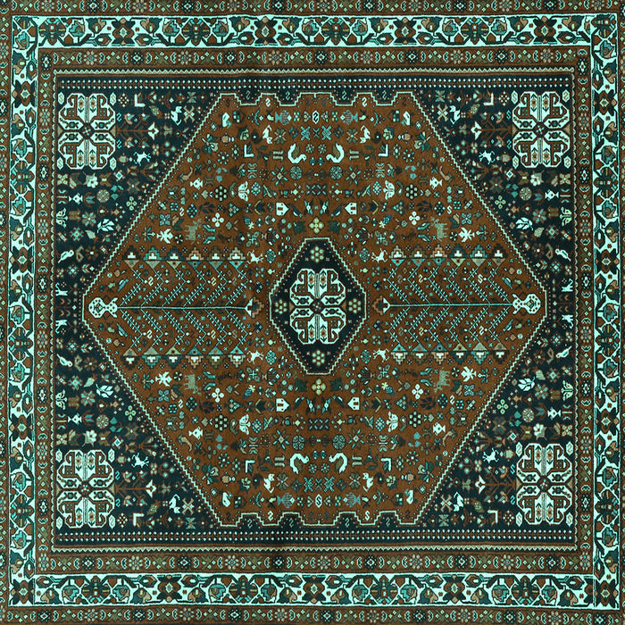 Square Persian Turquoise Traditional Rug, tr3554turq