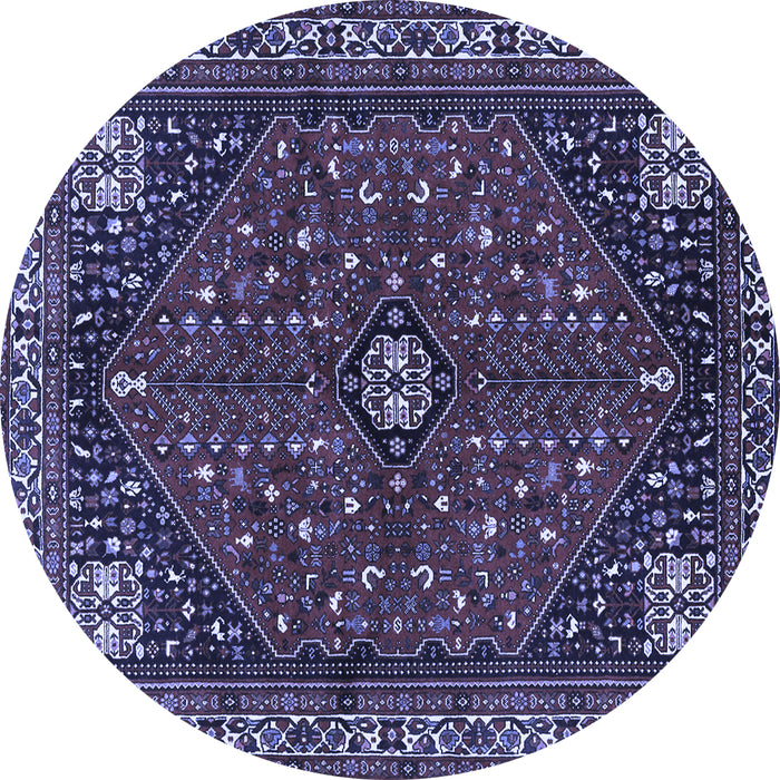 Round Persian Blue Traditional Rug, tr3554blu
