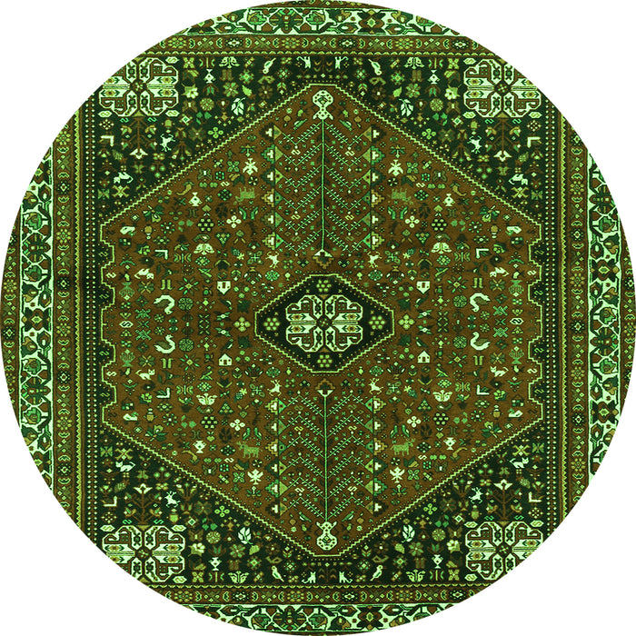 Square Persian Green Traditional Rug, tr3554grn
