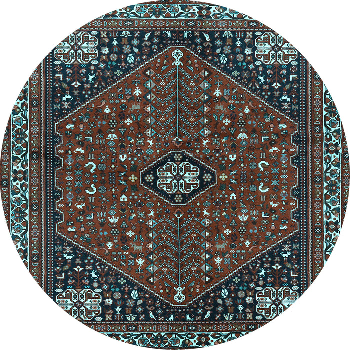 Round Persian Light Blue Traditional Rug, tr3554lblu