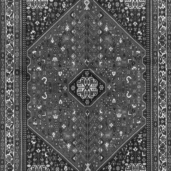 Serging Thickness of Machine Washable Persian Gray Traditional Rug, wshtr3554gry