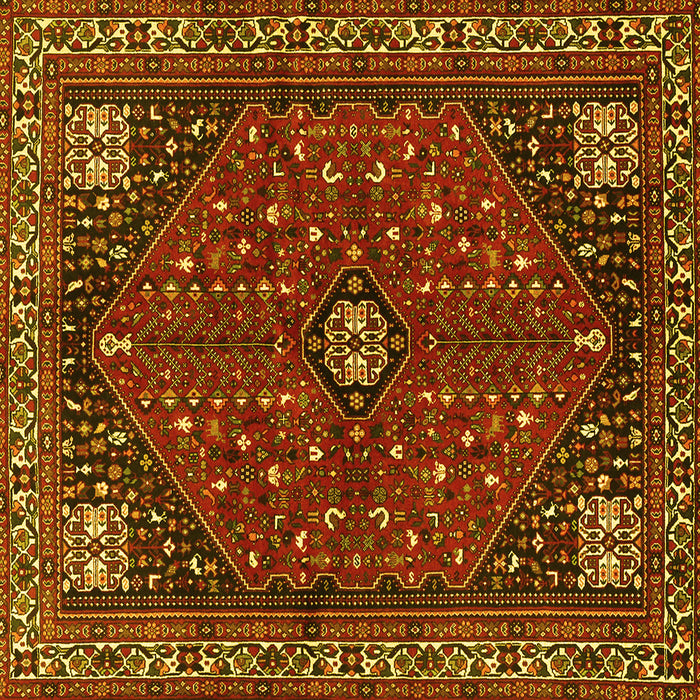 Square Persian Yellow Traditional Rug, tr3554yw
