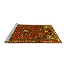 Sideview of Machine Washable Persian Yellow Traditional Rug, wshtr3554yw