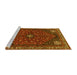 Sideview of Machine Washable Persian Yellow Traditional Rug, wshtr3554yw