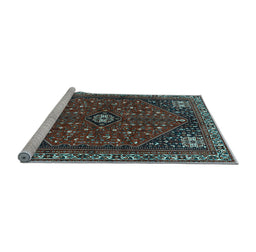 Sideview of Machine Washable Persian Light Blue Traditional Rug, wshtr3554lblu