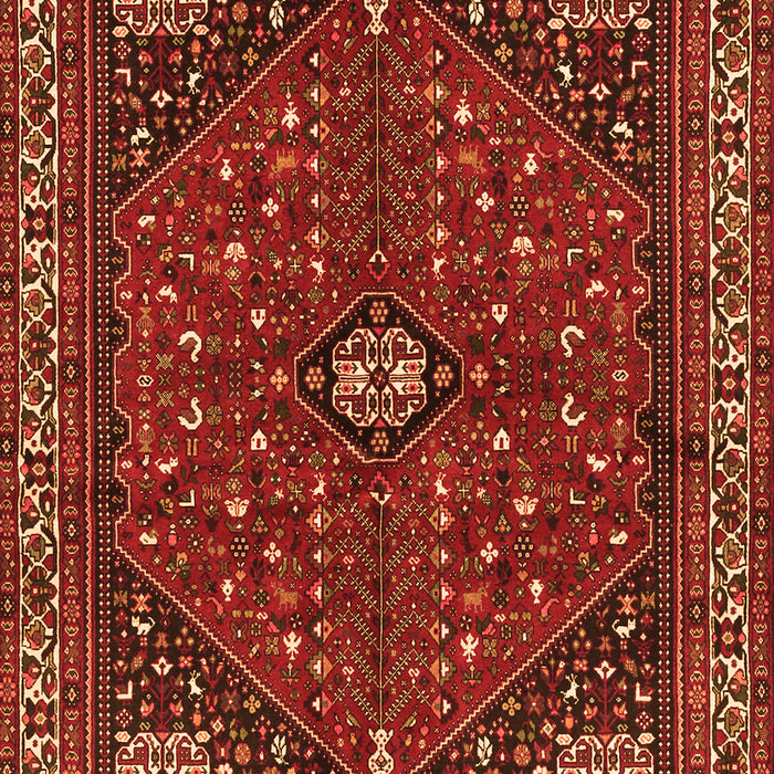 Serging Thickness of Machine Washable Persian Orange Traditional Area Rugs, wshtr3554org