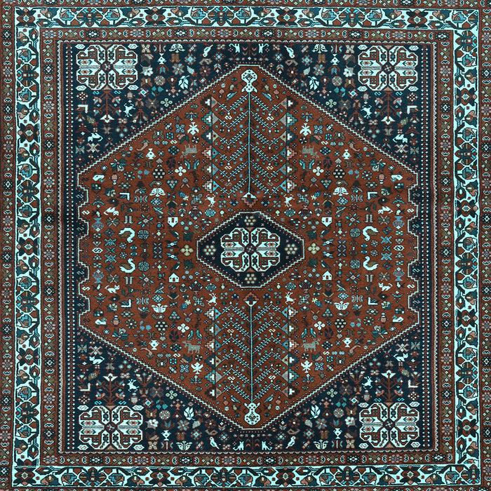 Square Machine Washable Persian Light Blue Traditional Rug, wshtr3554lblu