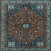 Square Persian Light Blue Traditional Rug, tr3554lblu