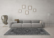 Machine Washable Persian Gray Traditional Rug in a Living Room,, wshtr3554gry