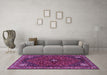 Machine Washable Persian Purple Traditional Area Rugs in a Living Room, wshtr3554pur