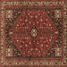 Square Machine Washable Persian Brown Traditional Rug, wshtr3554brn