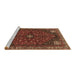 Sideview of Machine Washable Persian Brown Traditional Rug, wshtr3554brn