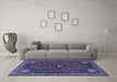 Machine Washable Persian Blue Traditional Rug in a Living Room, wshtr3554blu