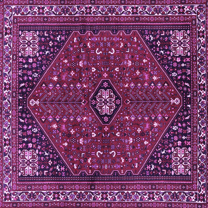 Square Machine Washable Persian Purple Traditional Area Rugs, wshtr3554pur