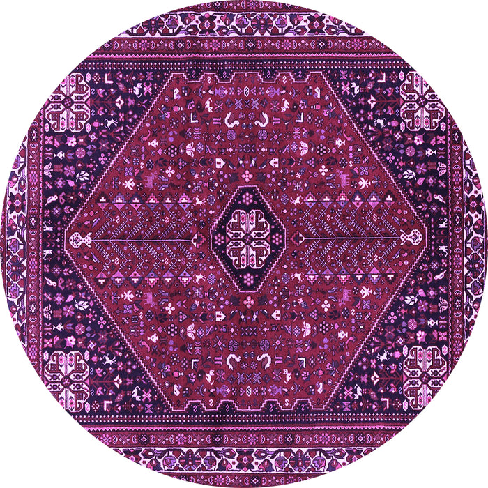 Round Persian Purple Traditional Rug, tr3554pur